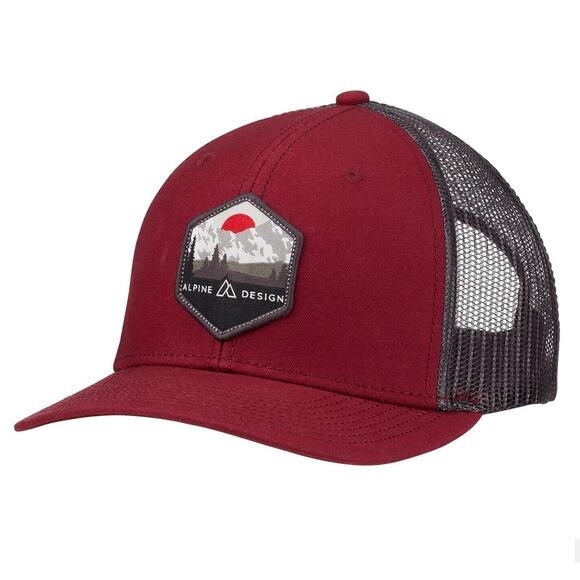 Alpine Design Other - Alpine Design Men's Hexagon Patch Trucker Hat Maroon